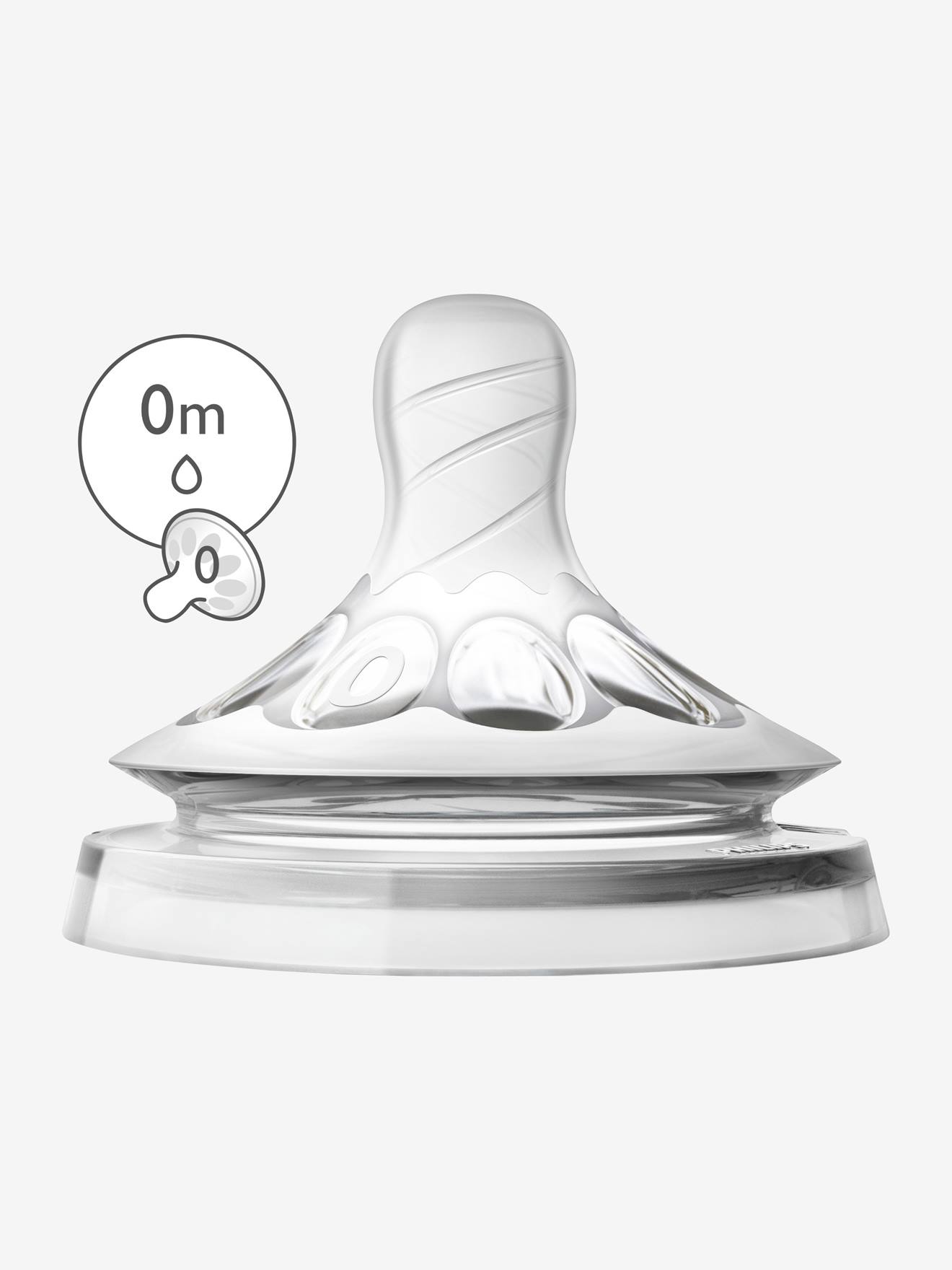 Lot de 2 tétines Philips AVENT Natural, 5 débits transparent