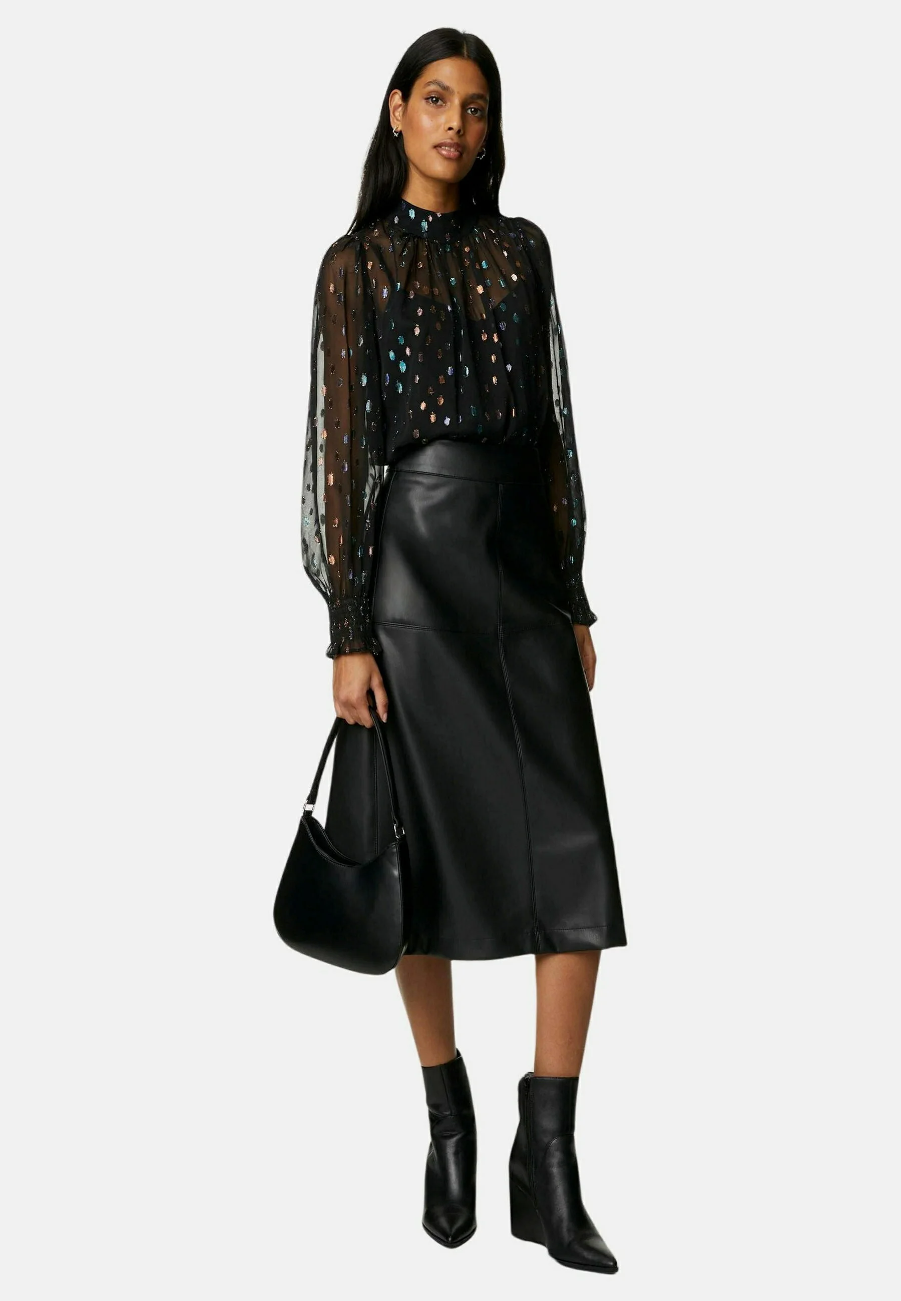 Blusa de cuello alto JACQUARD de Marks & Spencer