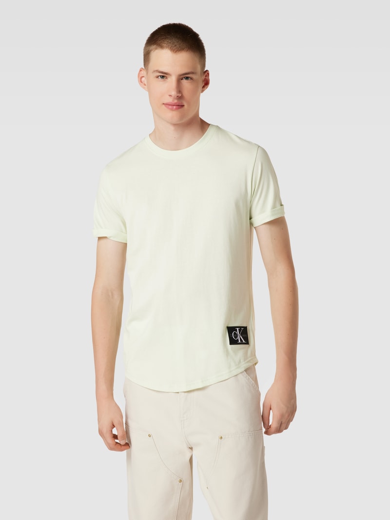 T-Shirt mit Label-Badge in mint