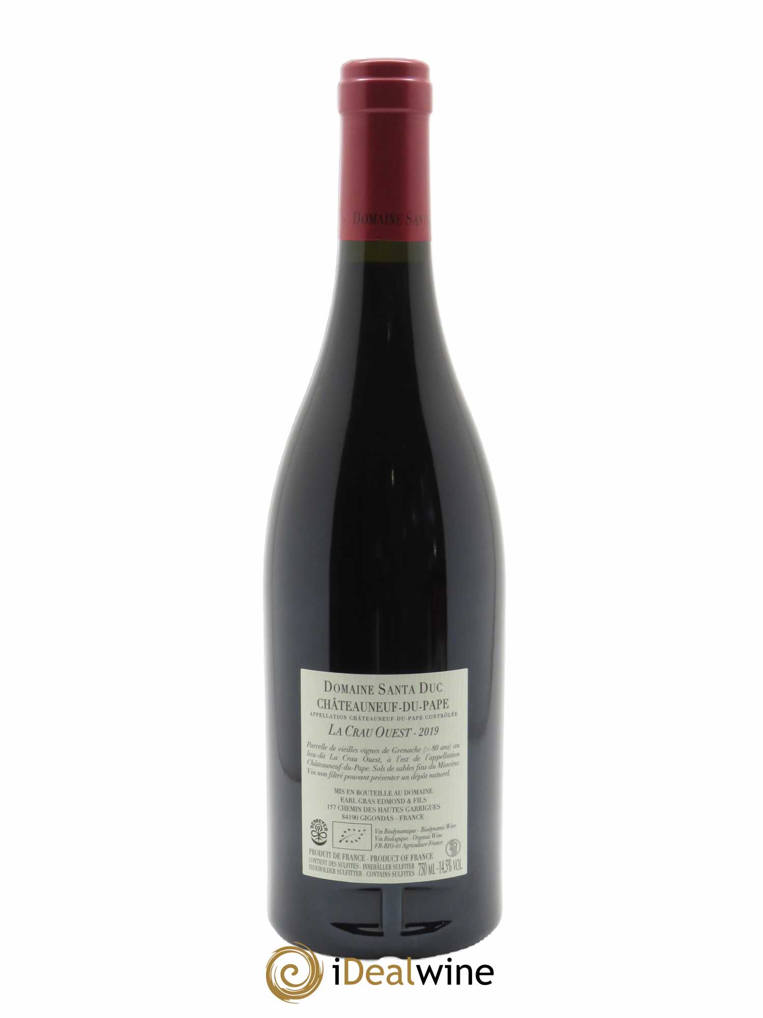 Châteauneuf-du-Pape Santa Duc (Domaine) Le Crau Ouest Famille Gras  2019 - Lot de 1 Bouteille
