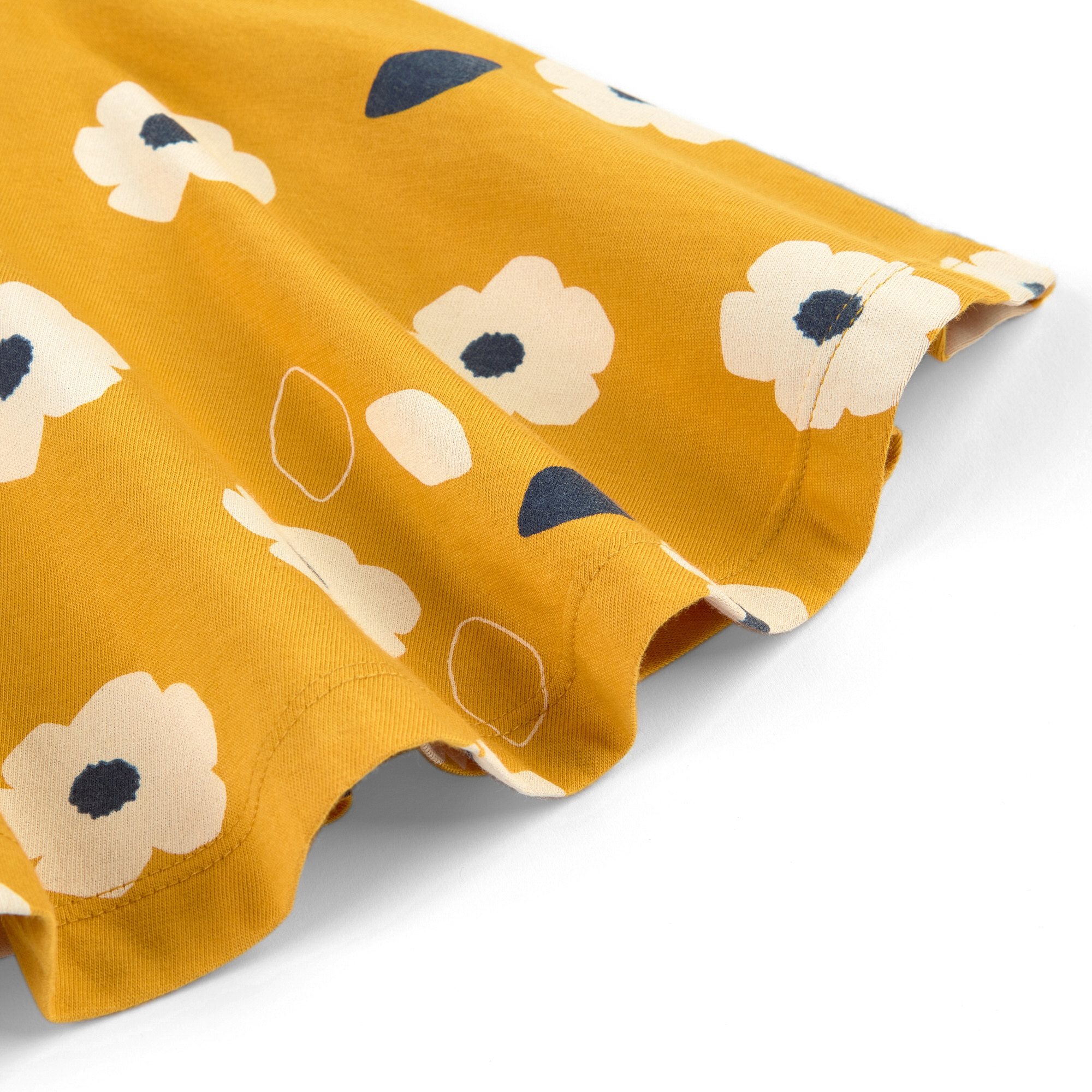 Sommer Kinderrock in Gelb mit Blümchen Print