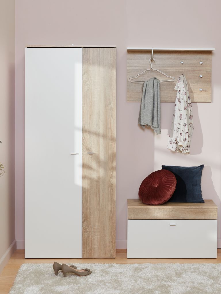 Meuble BELLE BELLE 80x190 blanc/chêne clair