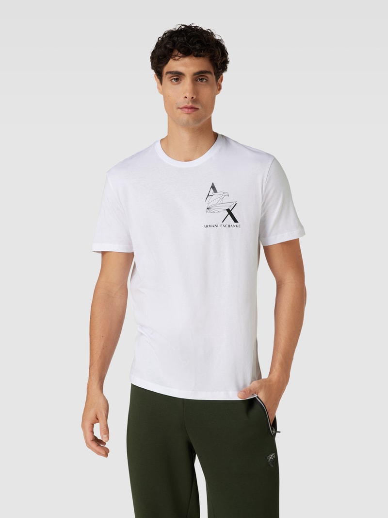 T-Shirt mit Label-Motiv-Print Modell 'AX Eage' in weiß
