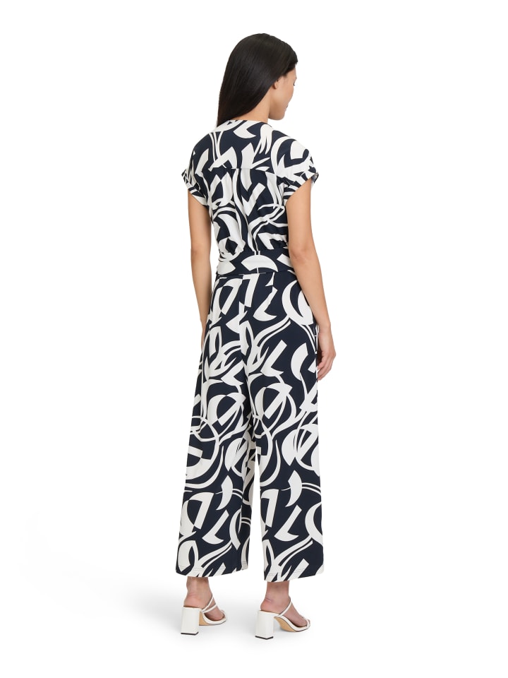 Betty Barclay Jumpsuit mit Eingrifftaschen in Dunkelblau/Weiß günstig kaufen