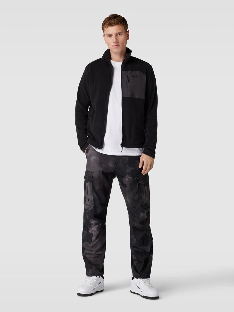 Fleecejacke mit Stehkragen Modell 'DAYBREAKER' in schwarz
