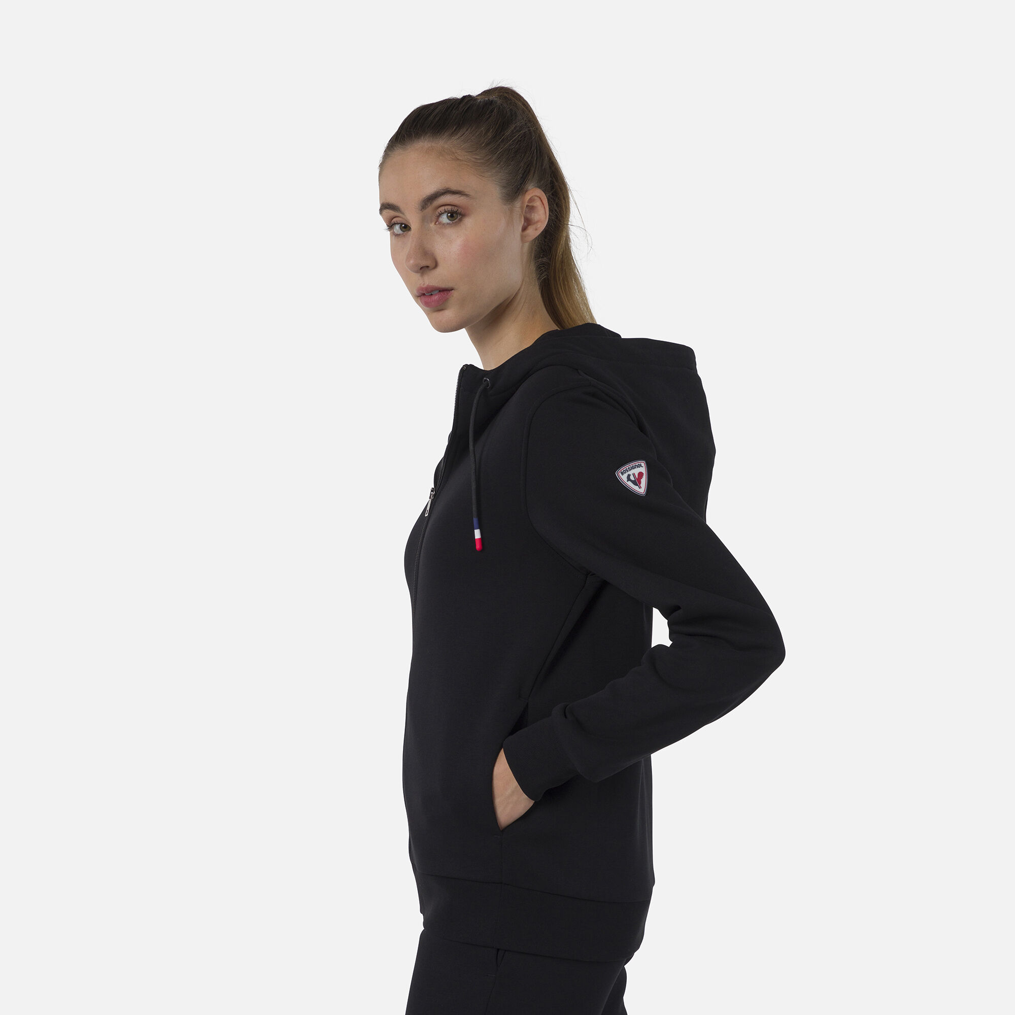 Sweat à capuche zippé molletonné Logo Femme
