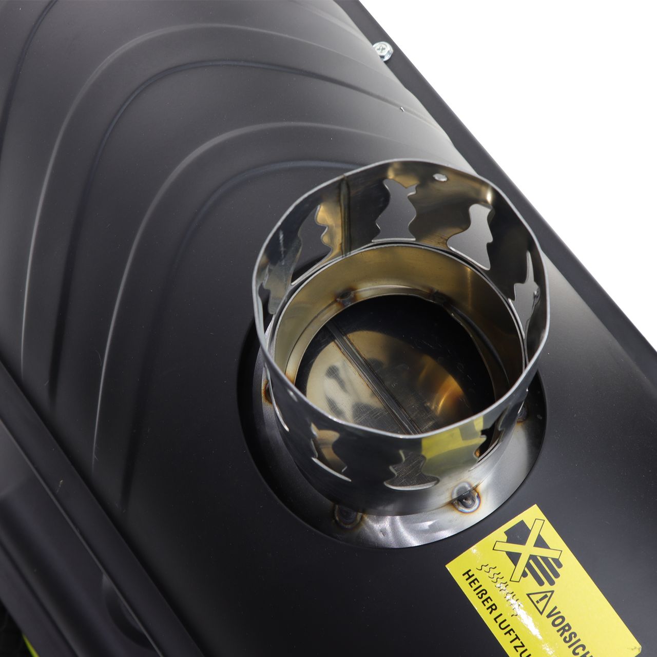 TroniTechnik TT-HK-244 Heizkanone Dieselkanone Heizlüfter 20kW mit Handgriff, Rohrrahmen, Rädern und Abluftauslass