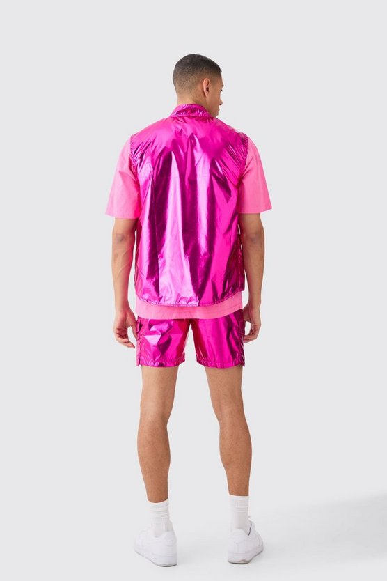 Metallic Tanktop und Shorts