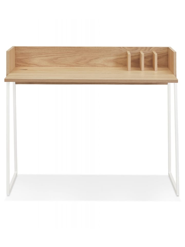 KADIMA DESIGN Gerader Schreibtisch Holz Metall | Skandinavischer Stil in Beige-Weiß günstig kaufen onesize