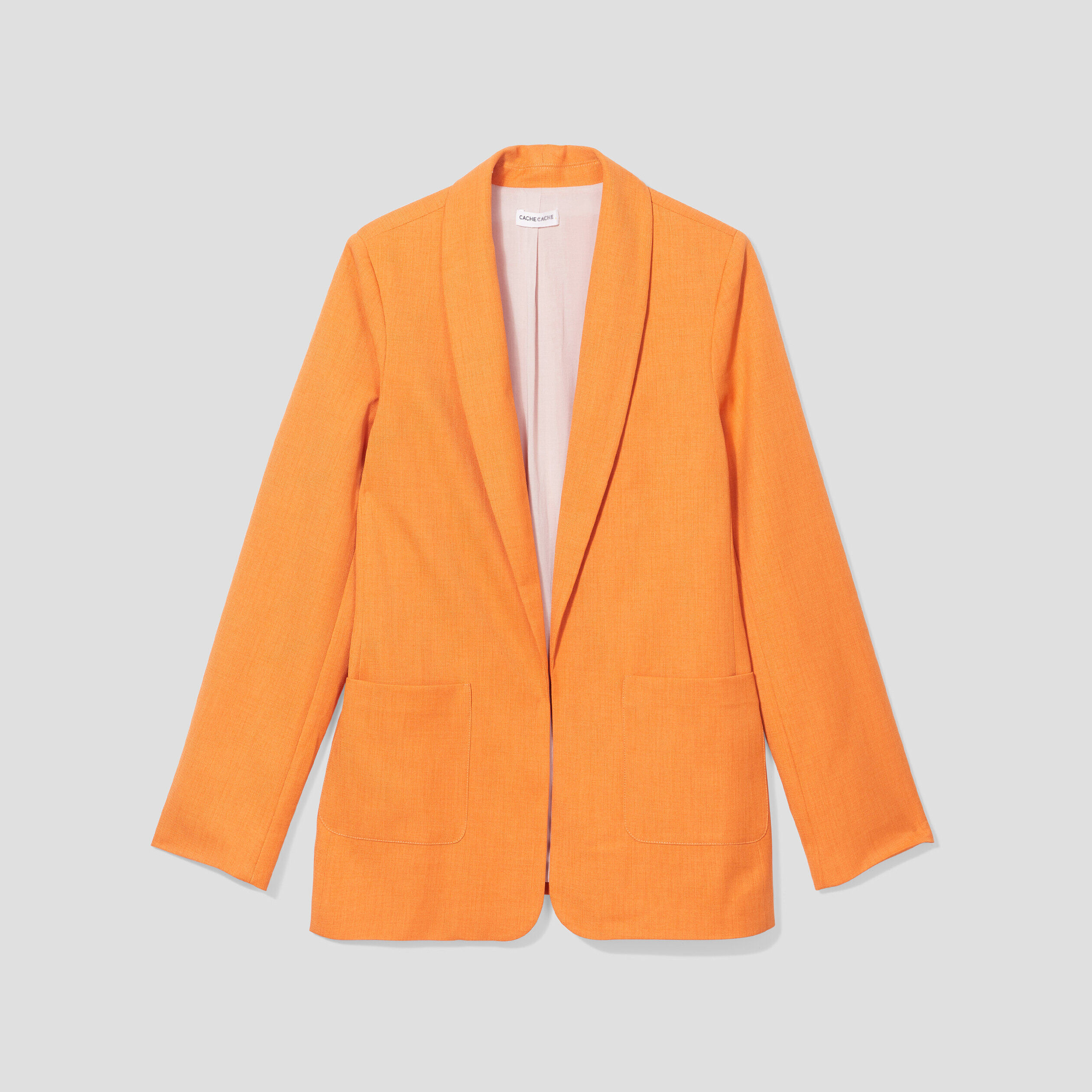 Veste esprit blazer col châle orange femme | Cache Cache