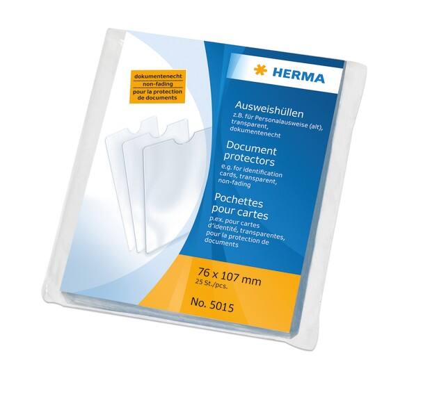 HERMA Ausweishüllen 5015 Transparent Polypropylen (PP) 8,4 x 1,3 cm 25 Stück