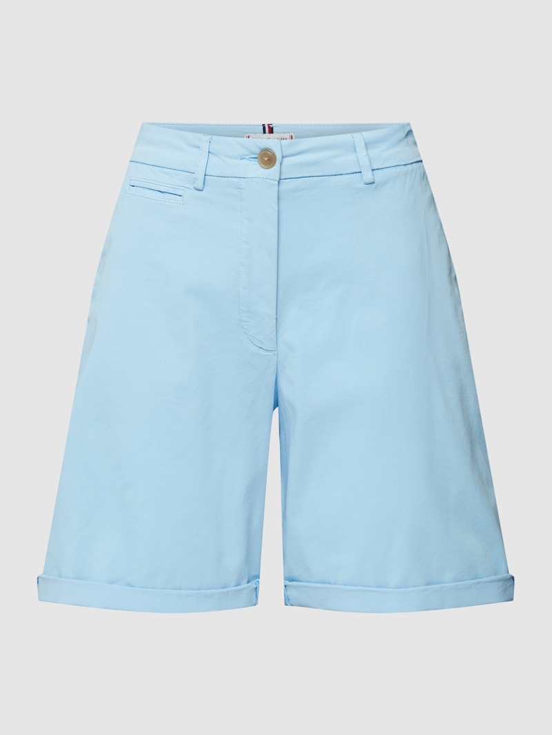 Chino-Shorts mit Label-Stitching in bleu