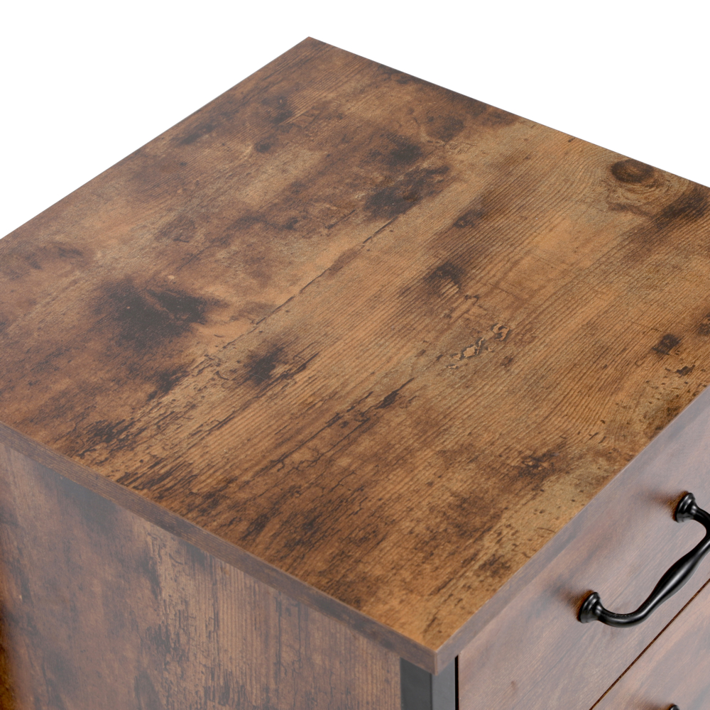 Happy Home Happy Home Nachttisch Kommode mit 3 Schubladen HSB13-HOL Holzoptik schwarz
