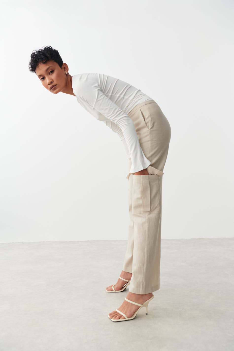 Sanna linen blend cargo trousers