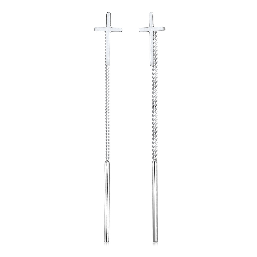 Elli Elli Boucles d'Oreilles Ohrhänger Kreuz Symbol Geo Blogger 925er Silber Boucles d'oreilles