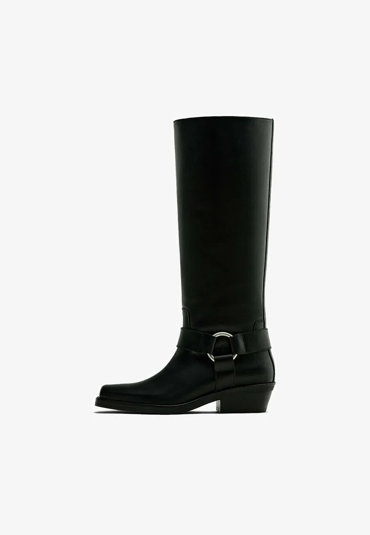 Massimo Dutti CON CORDÓN LATERAL - Botas altas