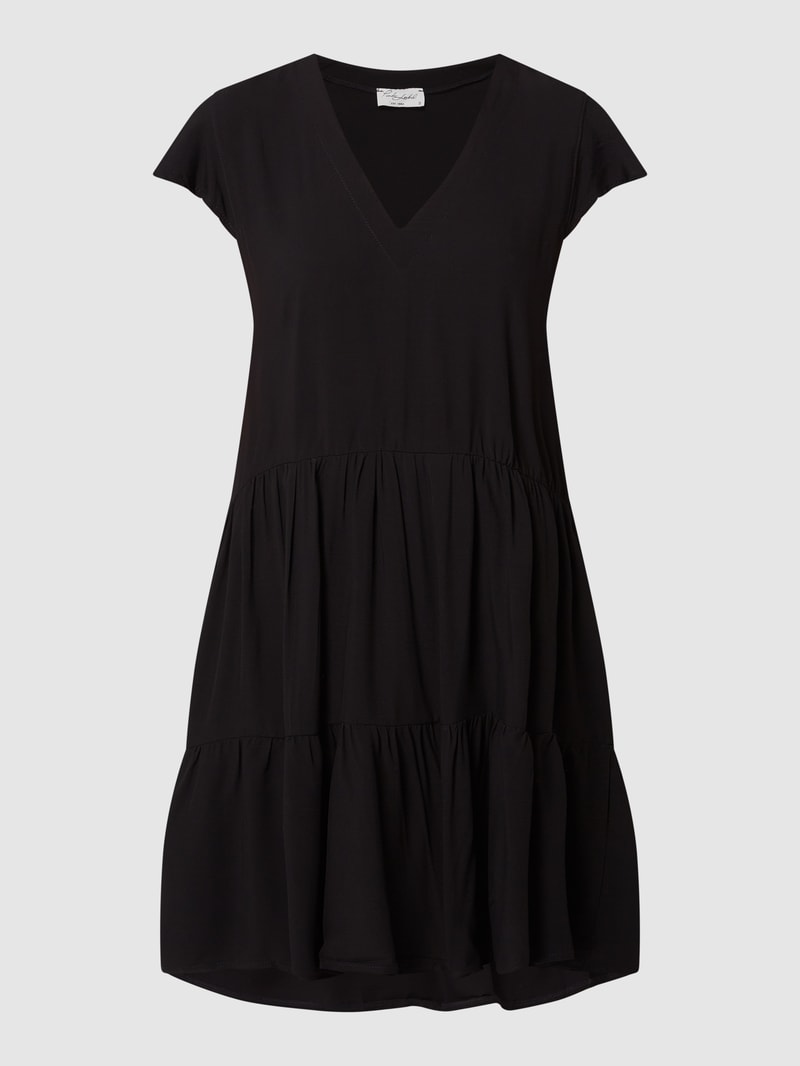 Shirtkleid aus Viskose in schwarz