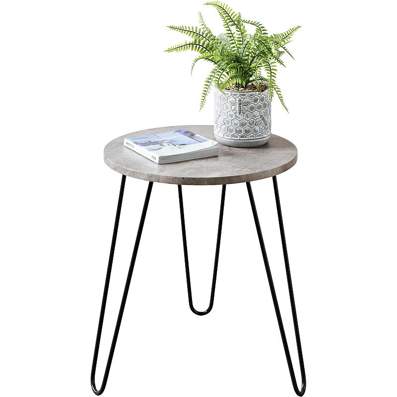 Home Sidebord 40x45 cm foliert betonglook m/metallben