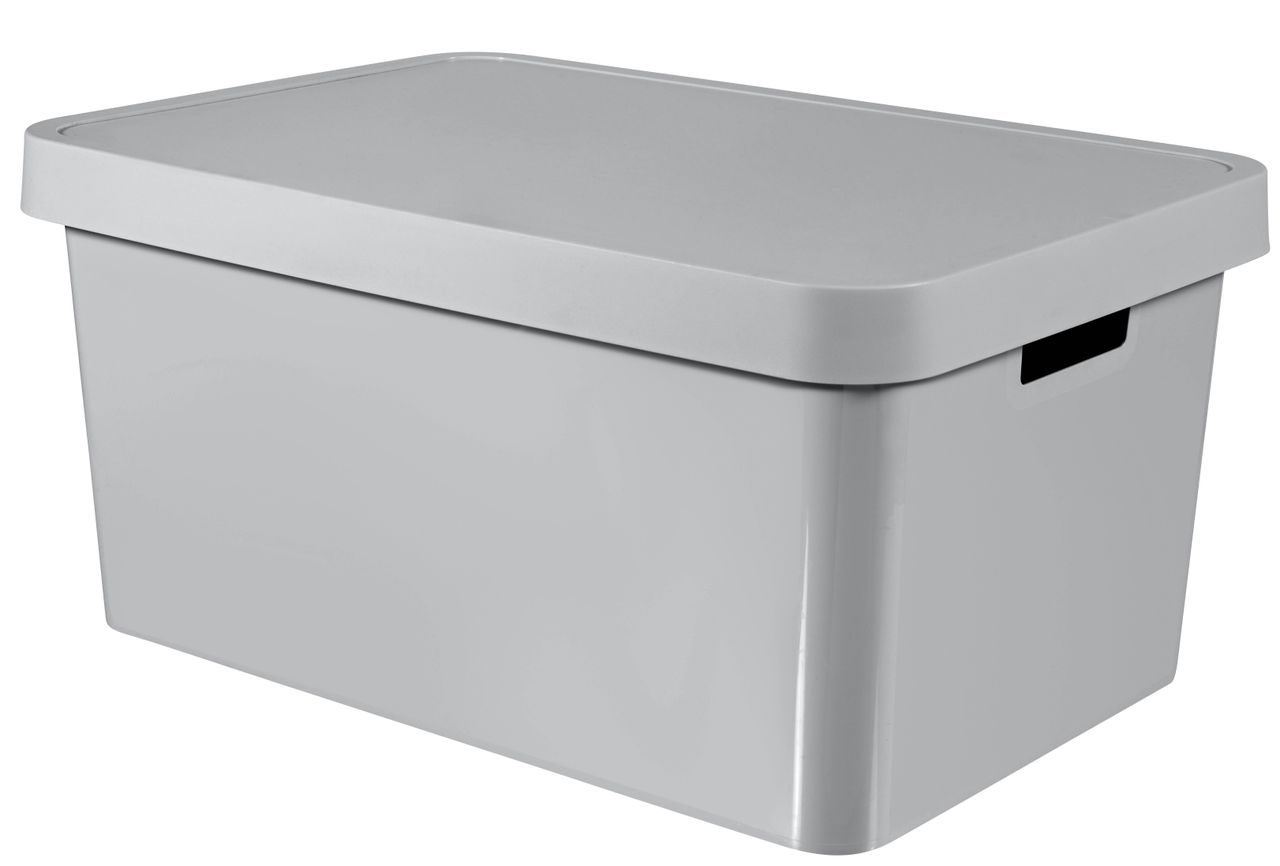 Curver 3-er Set INFINITY Box mit Deckel 45L hellgrau
