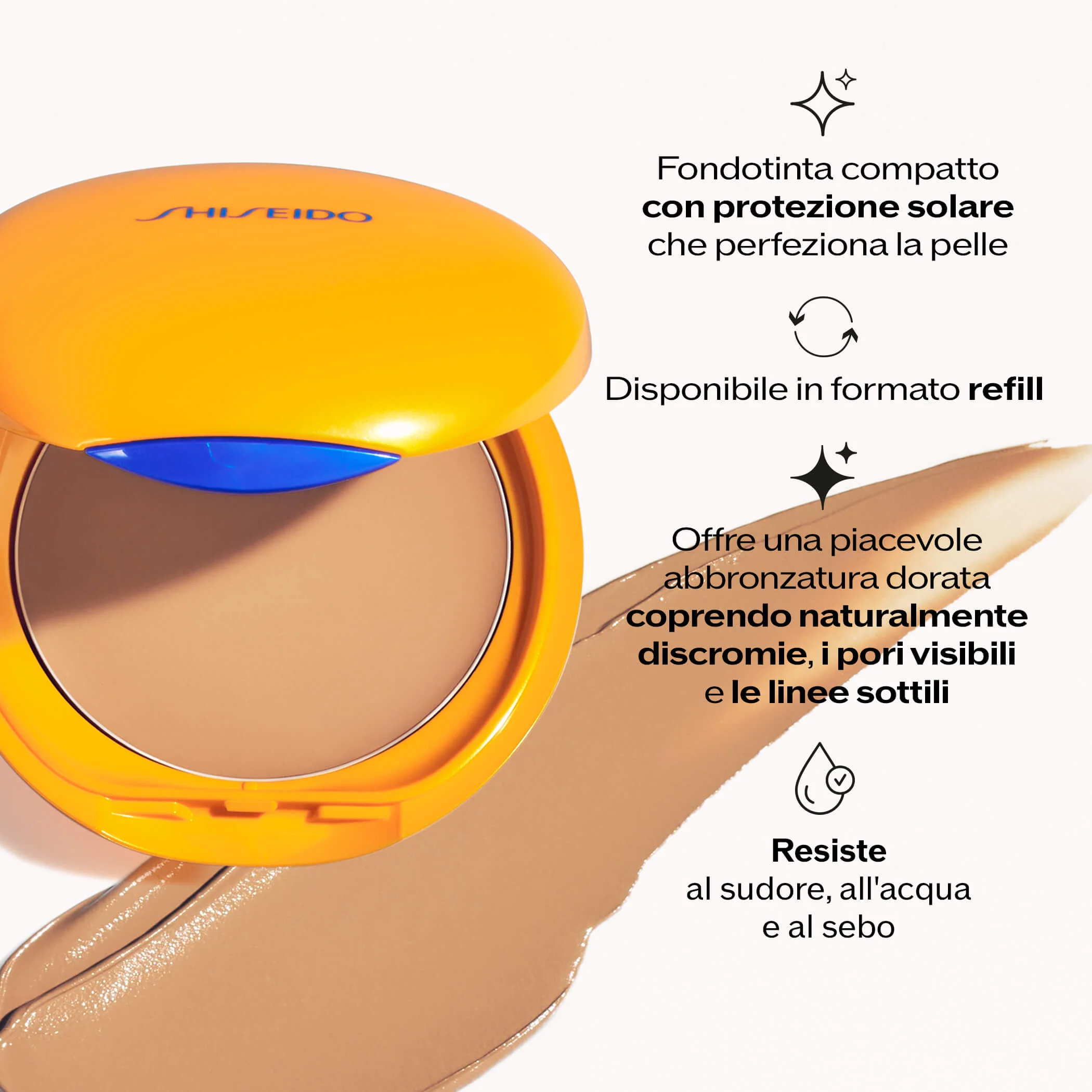 Solari Tanning Compact SPF10 - Cremă de protecție solară pentru față, Fond de ten compact, Fond de ten cremă