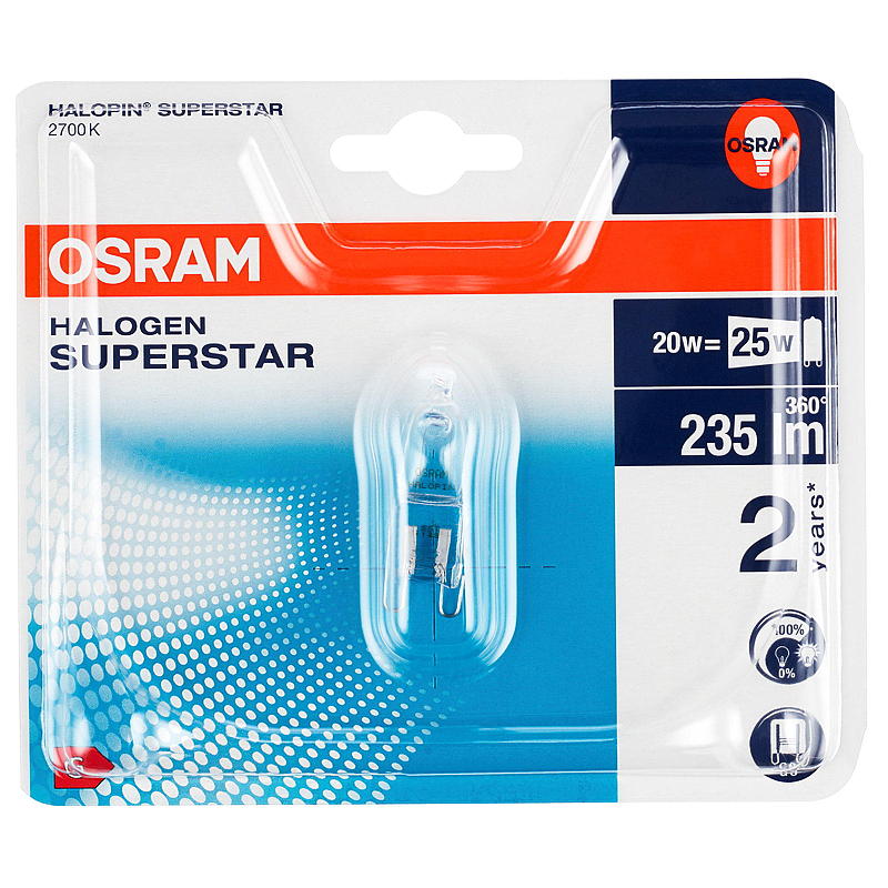 Osram Halogenpære 20 W G9, Osram