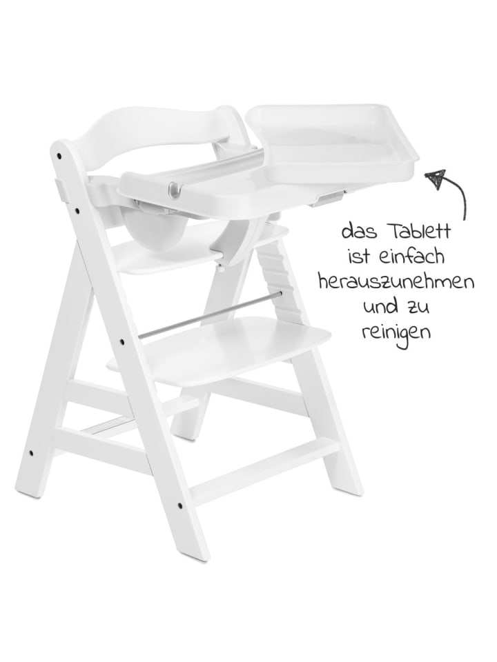 Hauck Hochstuhl Alpha Plus Weiß im Sparset inkl. Sitzkissen in grau,weiss günstig kaufen onesize