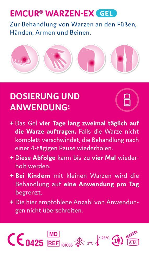 EMCUR Warzen-Behandlungsstift Warzen-Ex Gel, Emcur Warzen-Behandlungsstift mit Trichloressigsäure, 2 x 4 ml