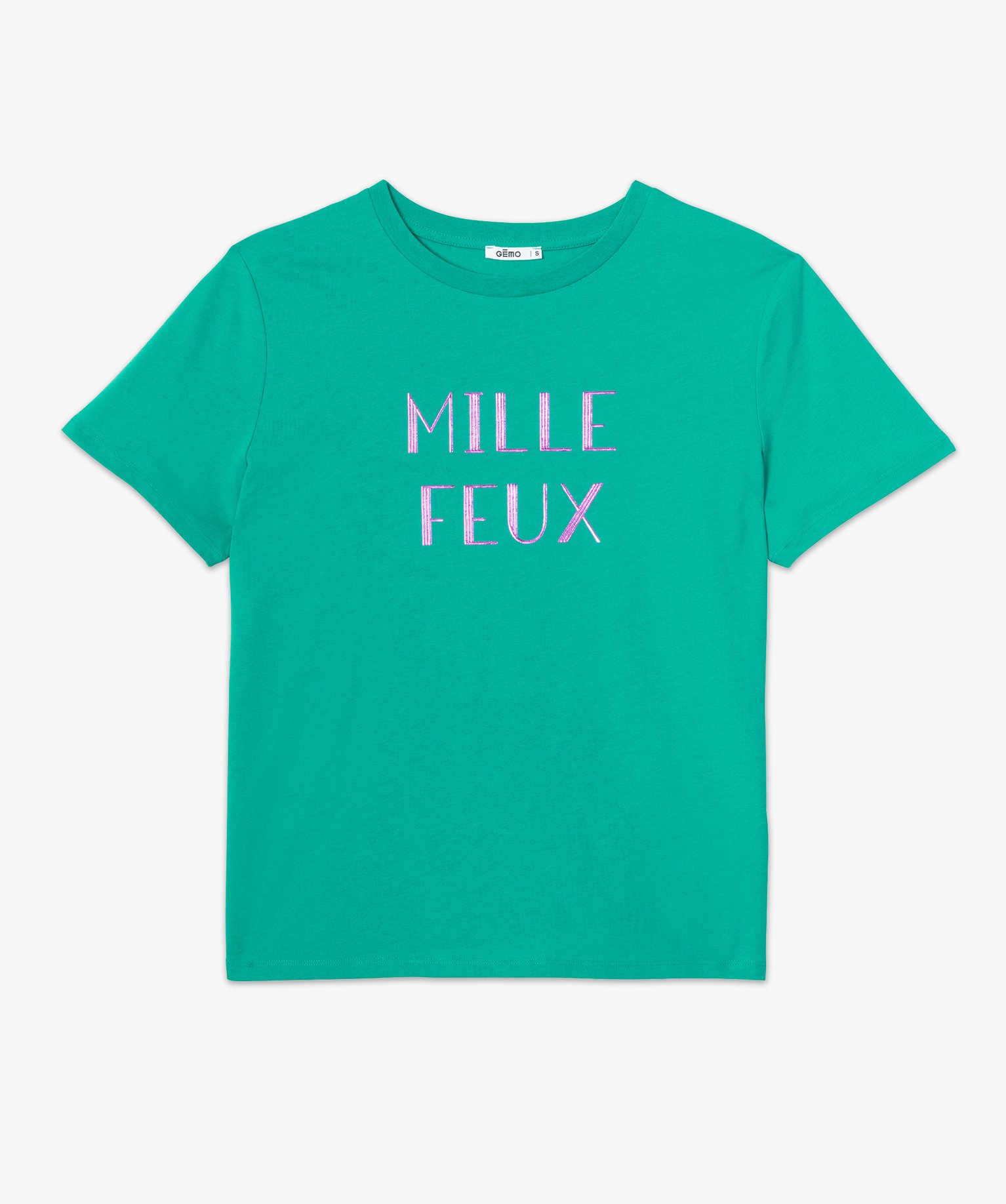 Tee-shirt femme avec message scintillant | GEMO