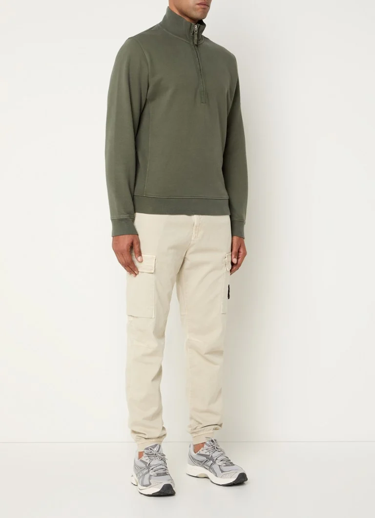 Πουλόβερ Stone Island 63420 με μισό φερμουάρ και λογότυπο