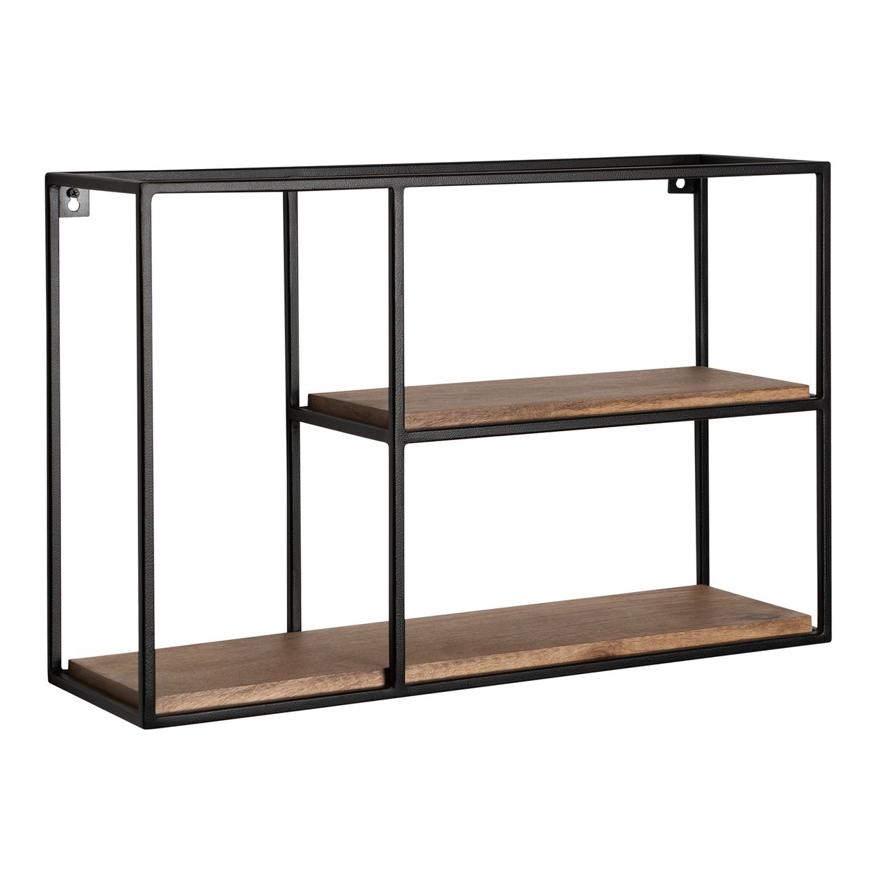 Wohnling Wandregal Holz Metall 60x40x18 cm Hängeregal Regal Rechteckig Massiv Bücherregal Wand