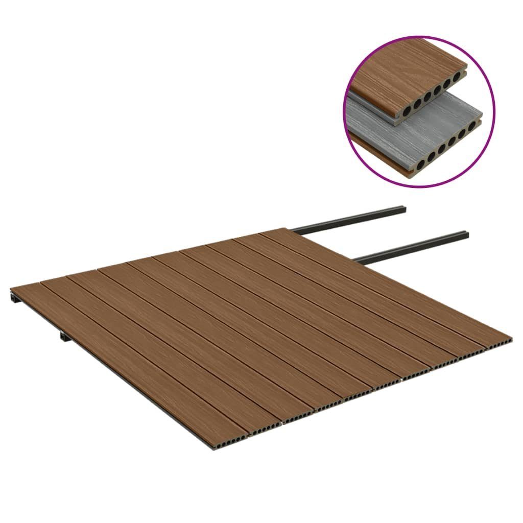 Teppichboden WPC Terrassendielen mit Zubehör Braun und Grau 25 m² 4 m, vidaXL