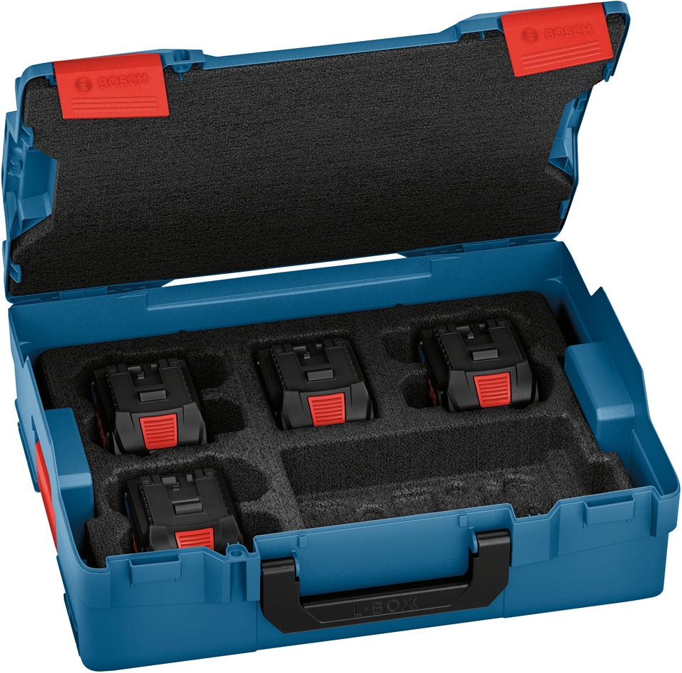 Bosch Blue Zubehör 1600A02A2U Akku-Set in L-Boxx - 4 x ProCore 18V 5,5 Ah Li-Ionen-Akku
