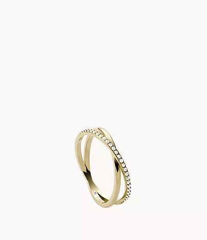Fossil Ring Ellis Pavé Glitz Edelstahl goldfarben
