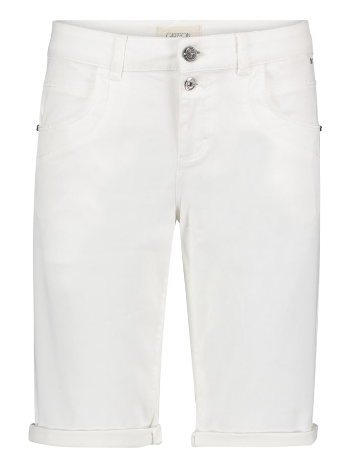 CARTOON Jeans-Shorts mit Stickerei in Rohweiß günstig kaufen 34