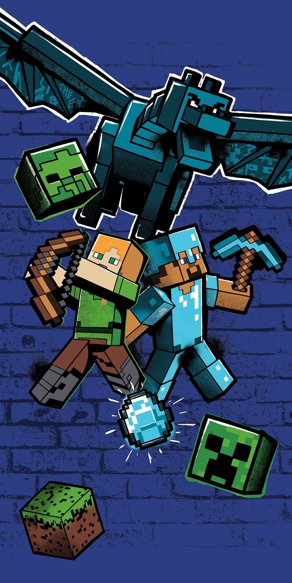 Minecraft Badetuch weiches Duschtuch Minecraft Survive Größe: 70 x 140 cm 100% Baumw., Baumwolle (1-St)