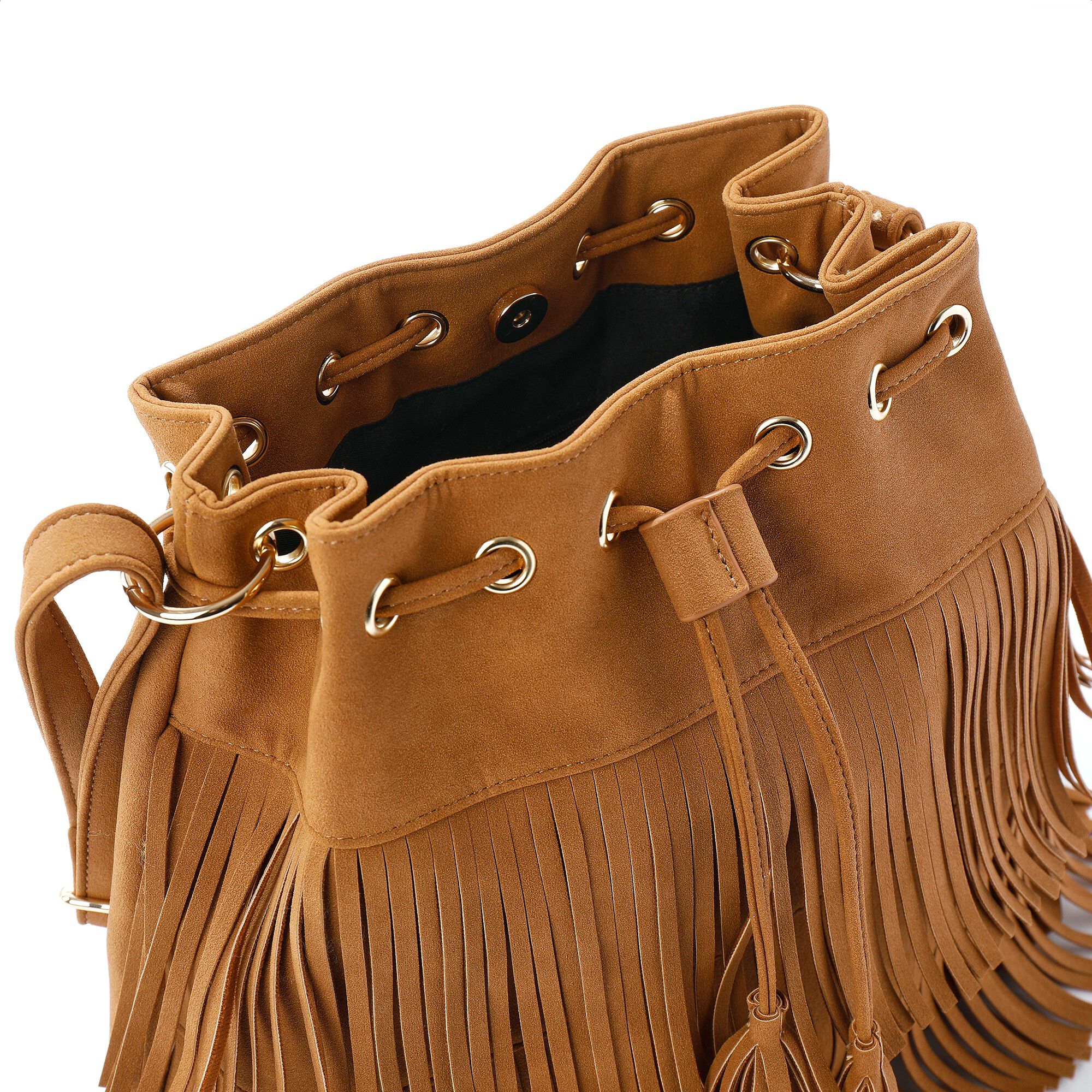 Sac forme seau à franges