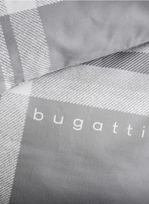 bugatti, Wende-Bettwäsche, 135x200 cm, Baumwolle, grau kariert
