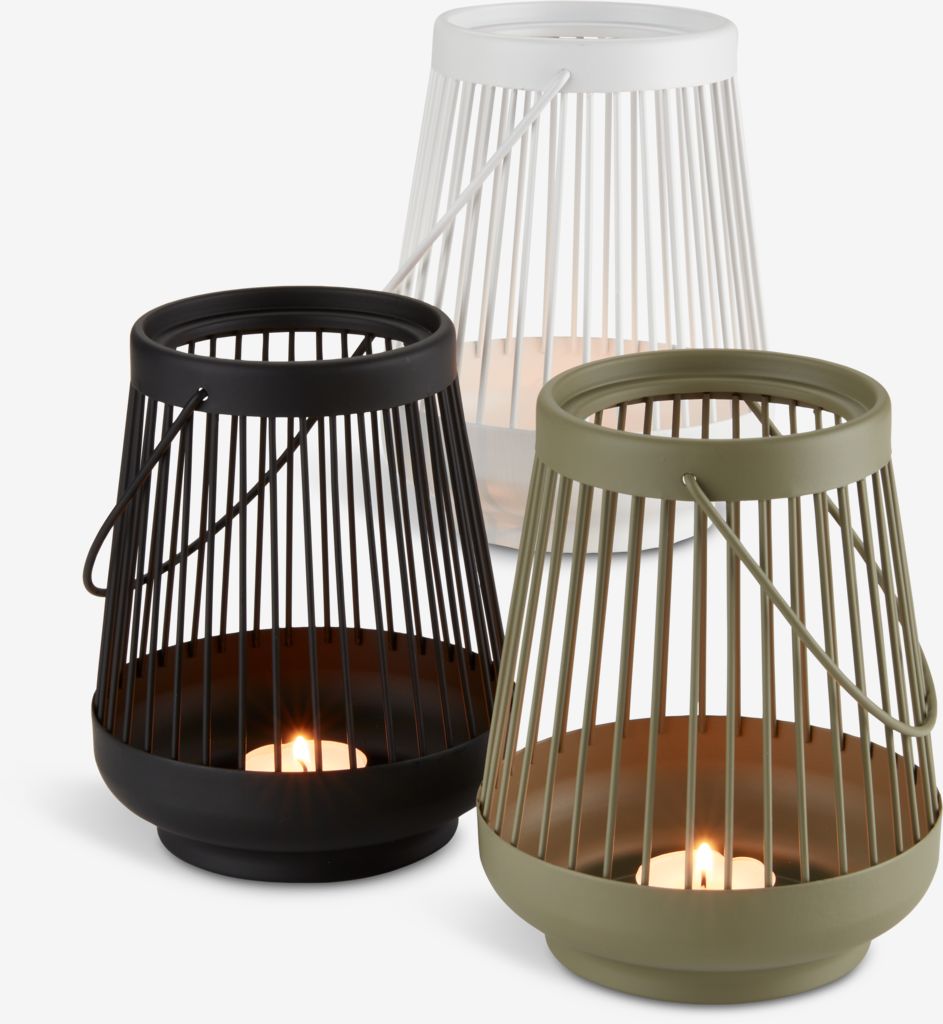 WOODPIECE candle lantern Ø12xH16cm mix