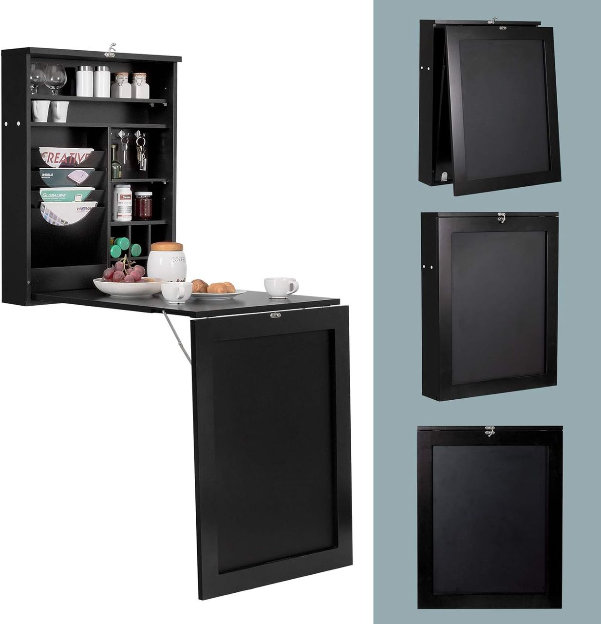 Costway Wandtisch klappbar, Wandklapptisch mit Tafel