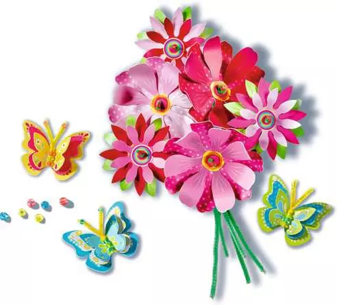 Paper Art Blumen & Schmetterlinge - Bastelset für Kinder ab 6 Jahren