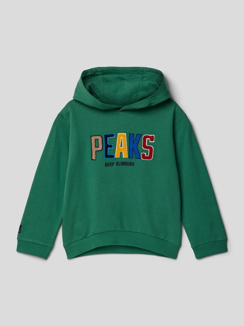 Hoodie mit Statement-Stitching in grün