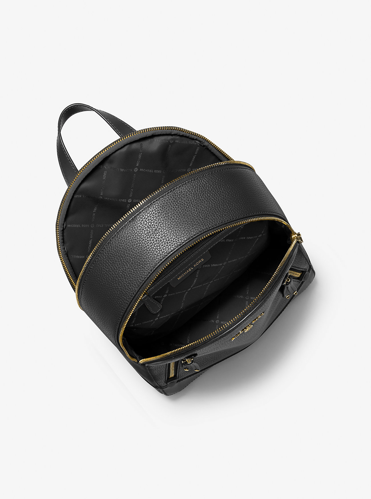 Brooklyn Medium Pebbled Leather Backpack - BLACK