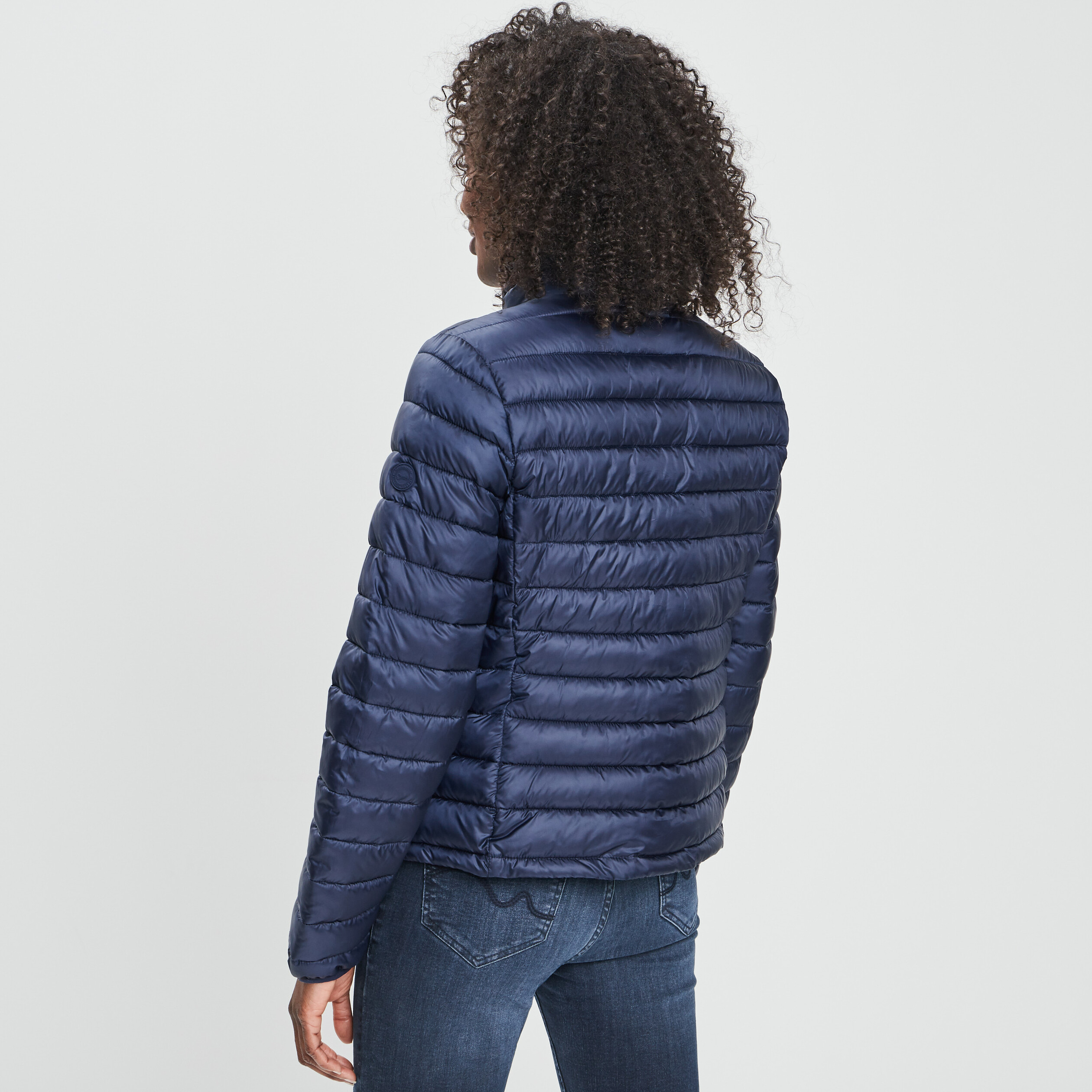 Doudoune légère droite courte bleu marine femme | La Halle
