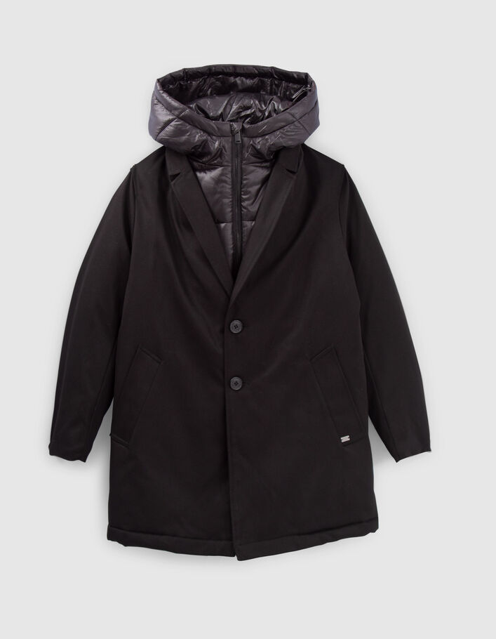 Manteau noir parmenture doudoune garçon
