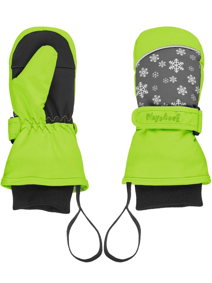 Playshoes Fäustling Schneeflocken in Grün günstig kaufen