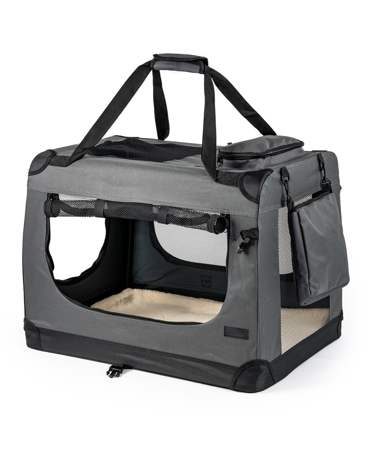 Lionto Transportboxen & Gitterboxen Lionto Hundetransportbox - faltbar - grau XXXL