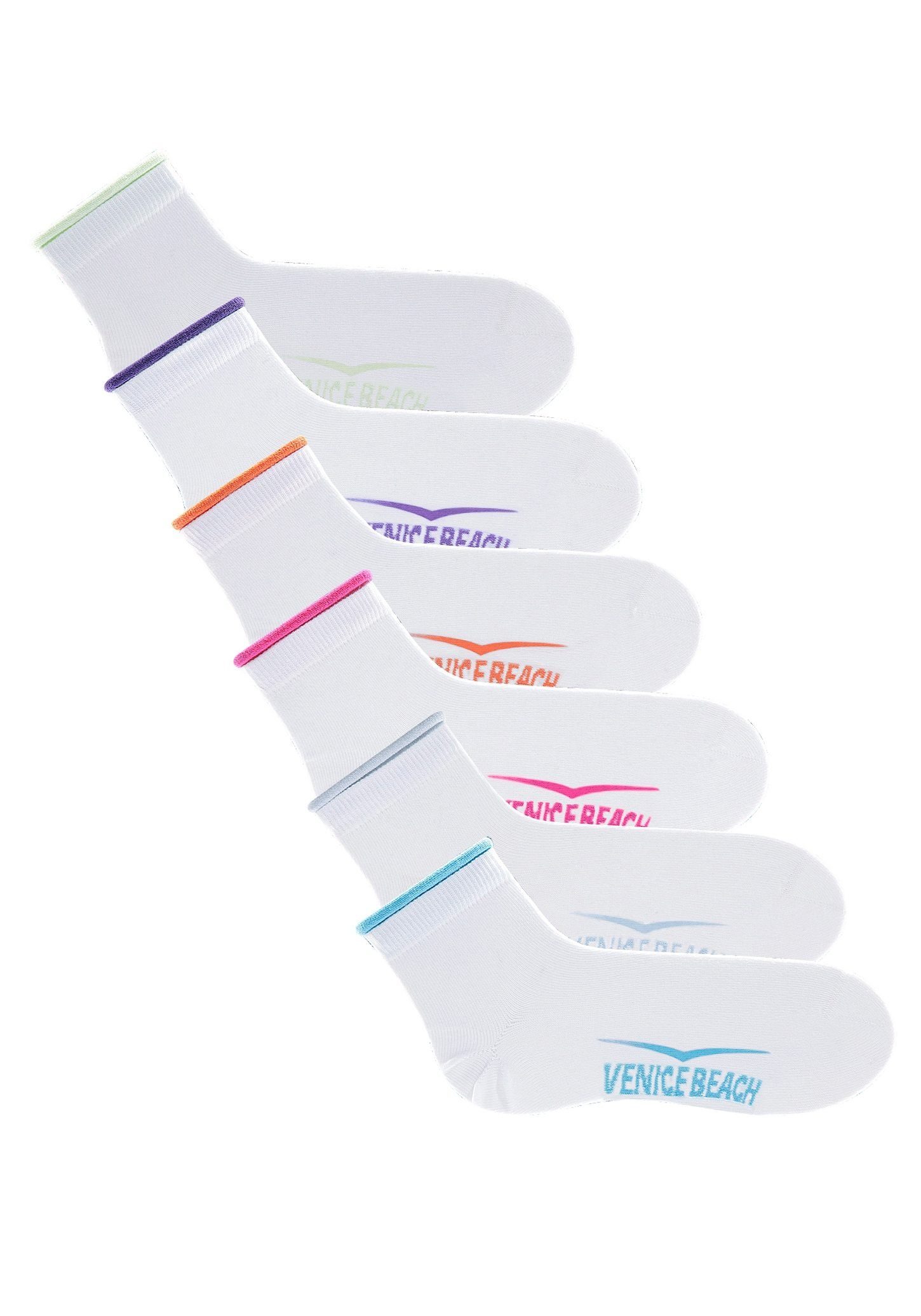 Venice Beach Kurzsocken (Set, 6-Paar) mit druckfreiem Bündchen