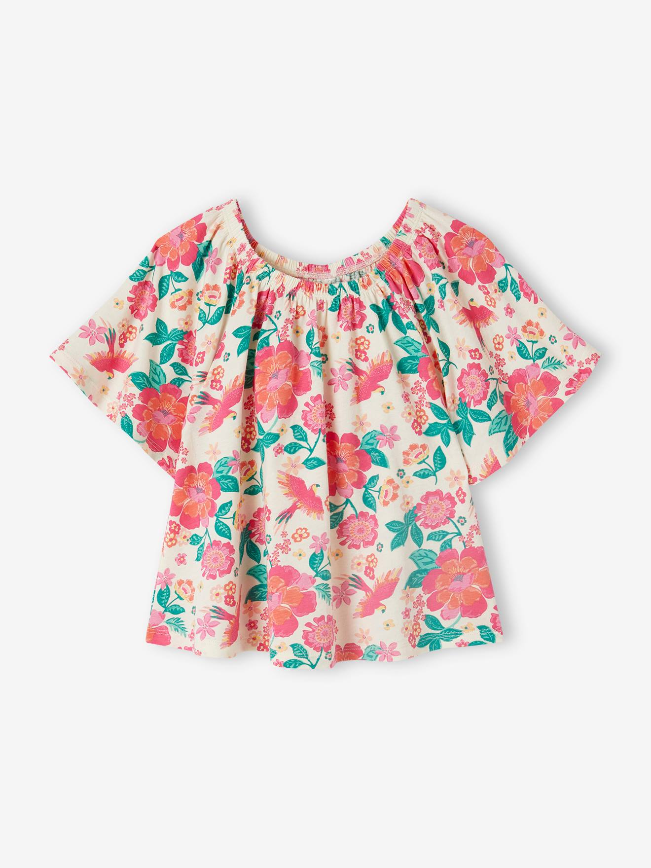 Vertbaudet Mädchen Blusenshirt mit Recycling-Polyester - wollweiß