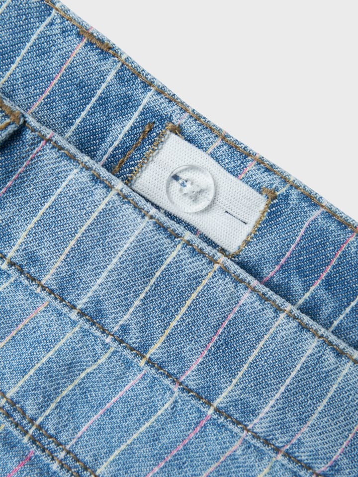 name it Gestreifte Jeanshose mit weitem Bein und geradem Oversized Look in Hellblau günstig kaufen