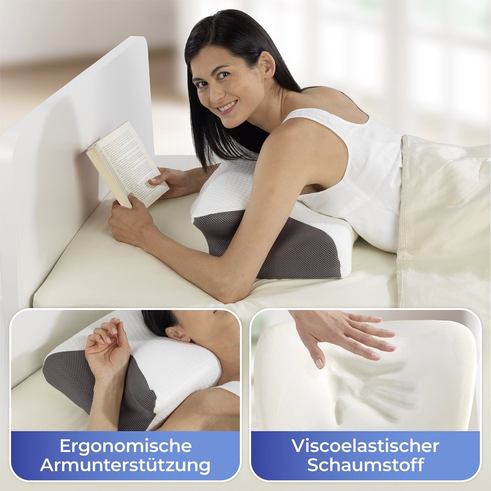WENKO Seitenschläferkissen Seitenschläferkissen, WENKO Seitenschläferkissen VISCO (BHT 60x13.50x36 cm) BHT 60x13.50x36